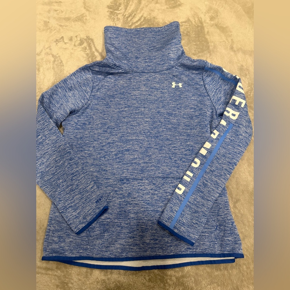 Under Armour UA Storm ColdGear Fleece Graphic Twist Funnel Neck Pullover Sz Lrg